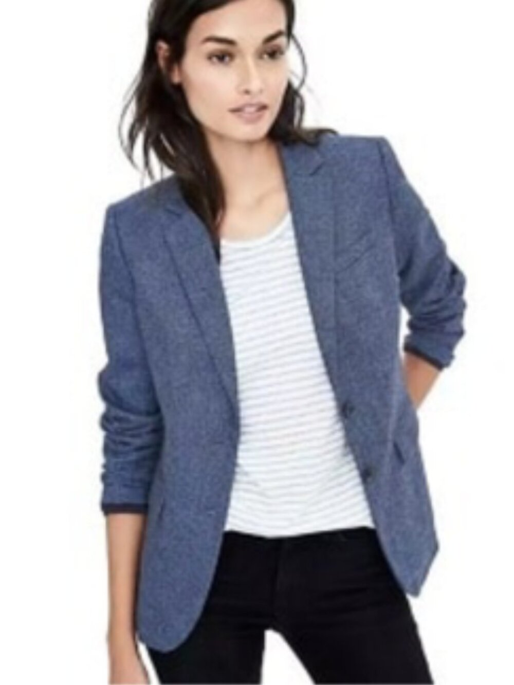 Banana Republic Blue Herringbone Blazer 14 / 16 NWT